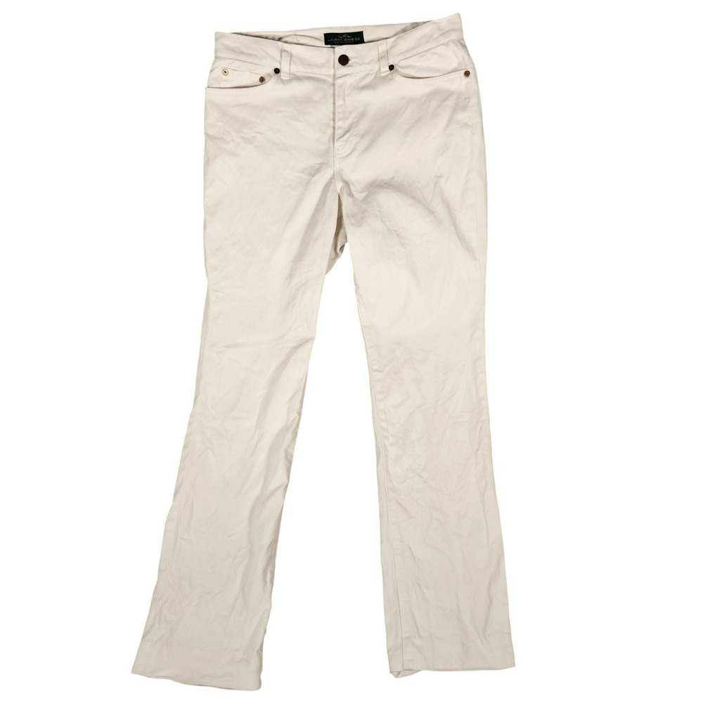 Lauren Ralph Lauren Straight Leg Pants Womens 4 White Excellent Classic Stretch‎